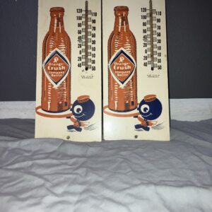White Orange Crush Soda Thermometer Advertisement Sign